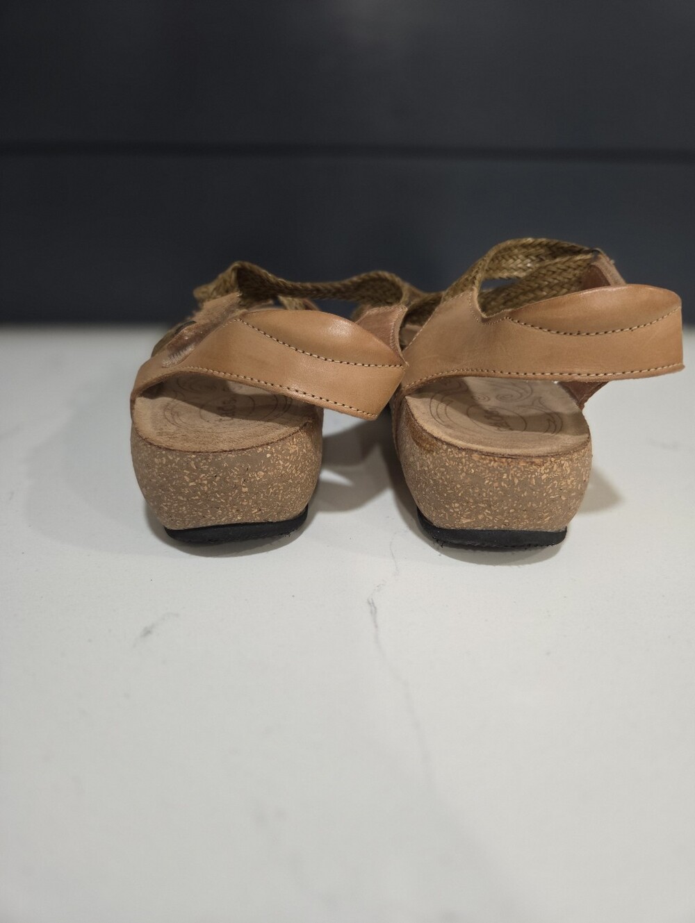 Taos Trulie Braided Strap Comfort Sandals In Camel Arch Support Size 10 - Picture 4 of 10